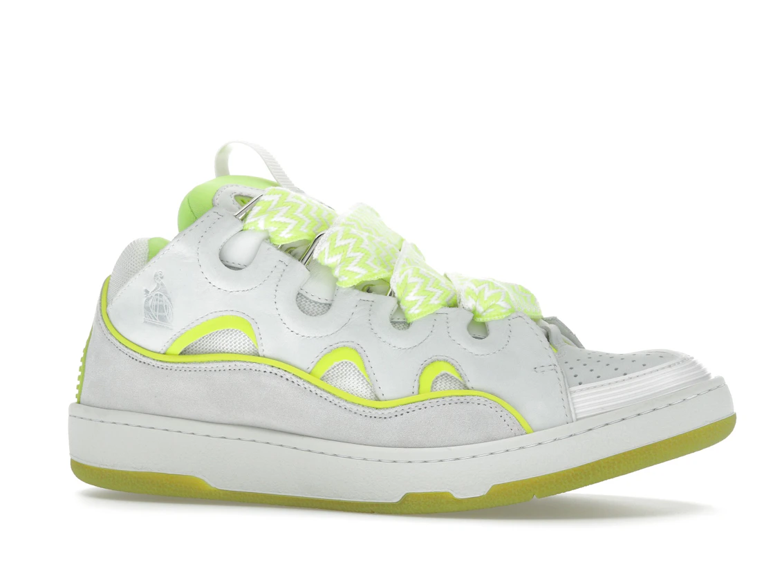 Vue 3 de Lanvin Curb Sneaker White Fluo Yellow