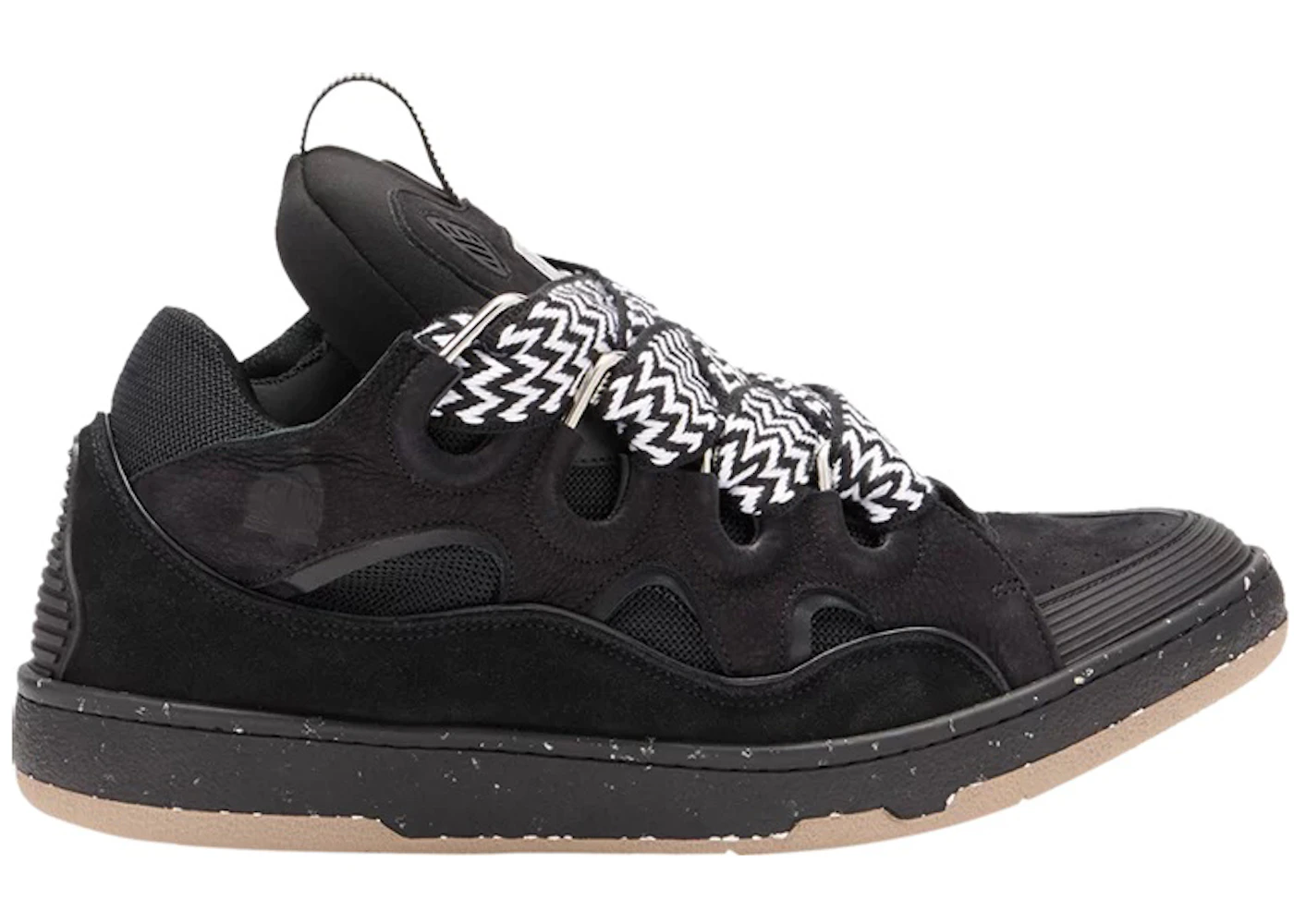 Lanvin Leather Curb Sneaker Black