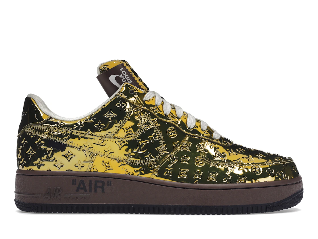 Vue 1 de Louis Vuitton Nike Air Force 1 Low By Virgil Abloh Metallic Gold