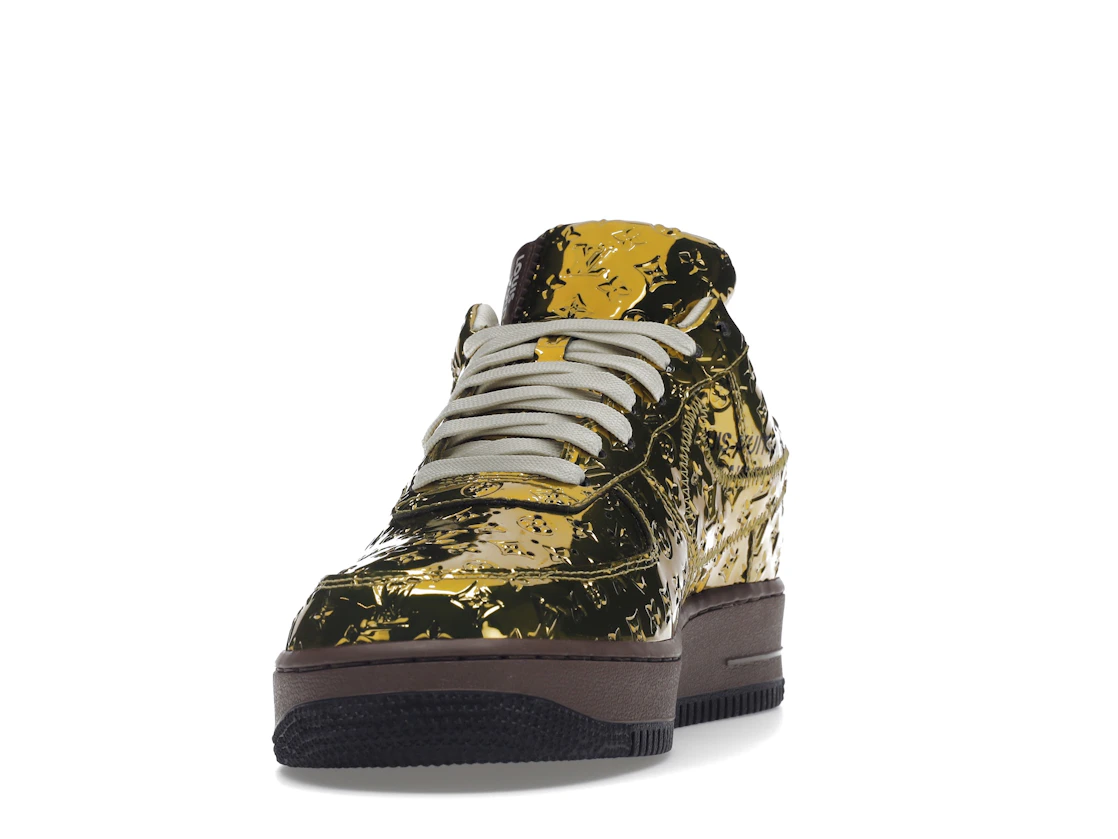 Vue 12 de Louis Vuitton Nike Air Force 1 Low By Virgil Abloh Metallic Gold