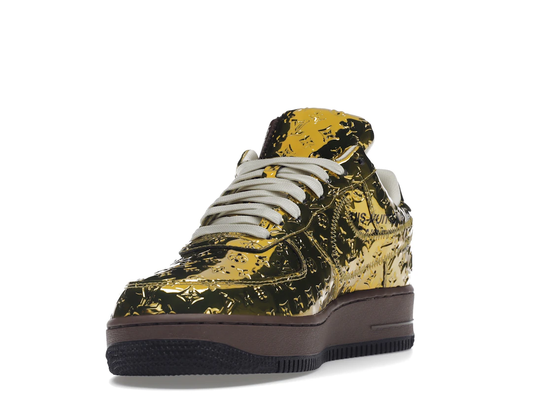 Vue 13 de Louis Vuitton Nike Air Force 1 Low By Virgil Abloh Metallic Gold