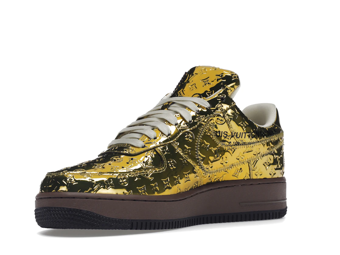 Vue 15 de Louis Vuitton Nike Air Force 1 Low By Virgil Abloh Metallic Gold