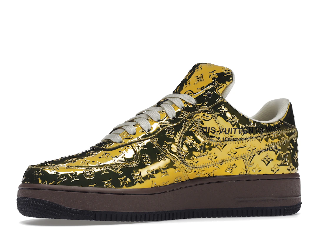 Vue 17 de Louis Vuitton Nike Air Force 1 Low By Virgil Abloh Metallic Gold