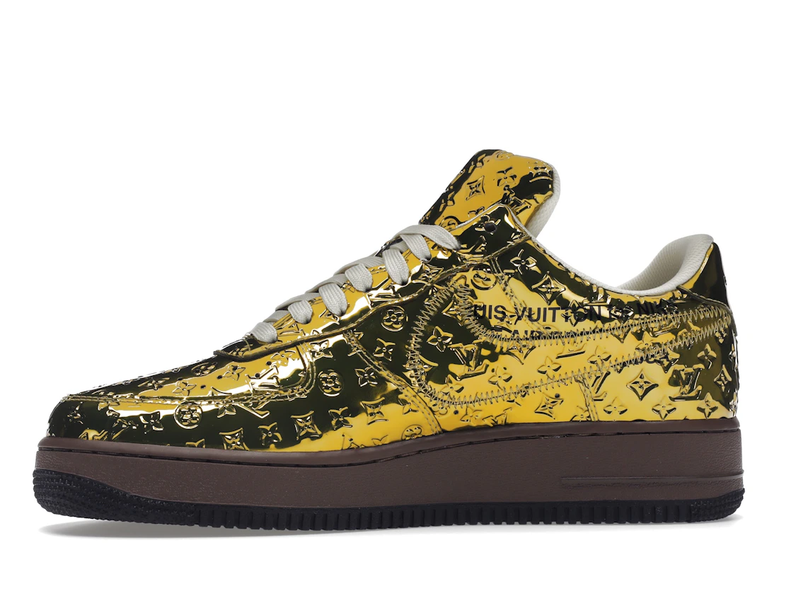 Vue 18 de Louis Vuitton Nike Air Force 1 Low By Virgil Abloh Metallic Gold