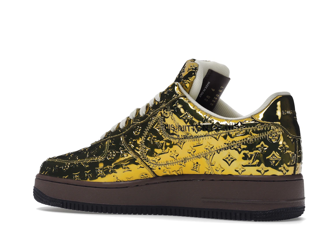 Vue 22 de Louis Vuitton Nike Air Force 1 Low By Virgil Abloh Metallic Gold