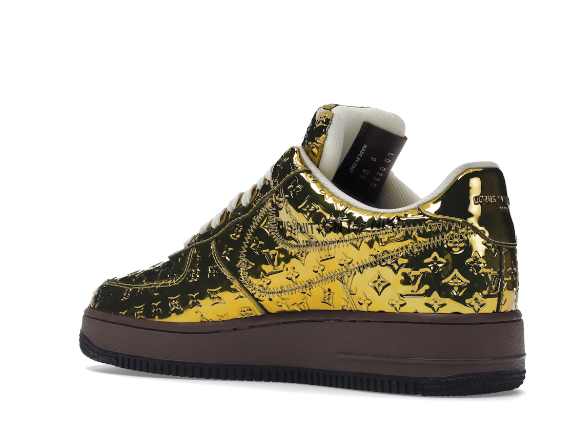 Vue 23 de Louis Vuitton Nike Air Force 1 Low By Virgil Abloh Metallic Gold