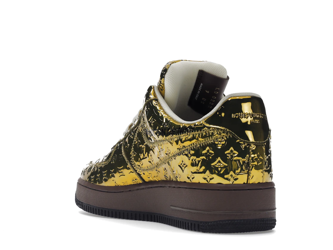 Vue 25 de Louis Vuitton Nike Air Force 1 Low By Virgil Abloh Metallic Gold