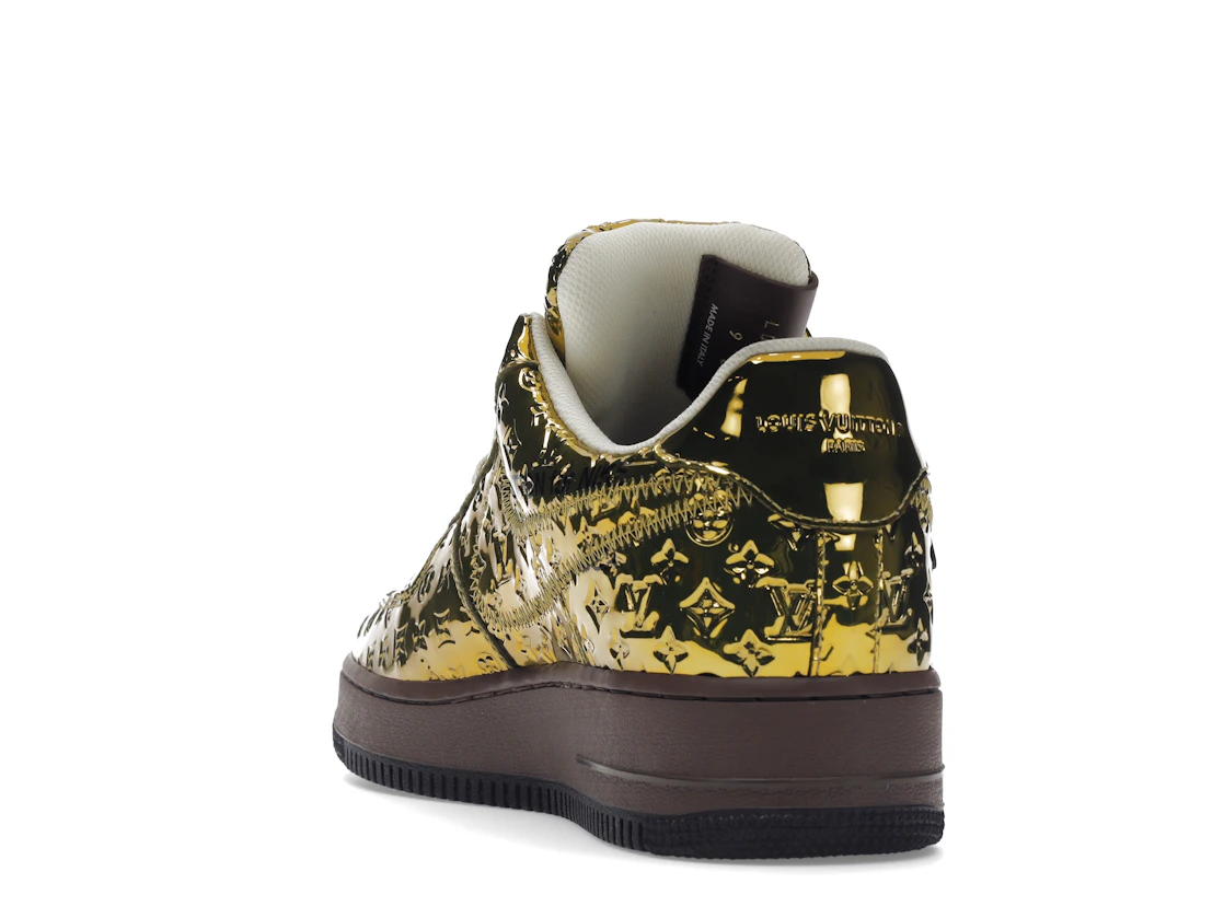 Vue 26 de Louis Vuitton Nike Air Force 1 Low By Virgil Abloh Metallic Gold