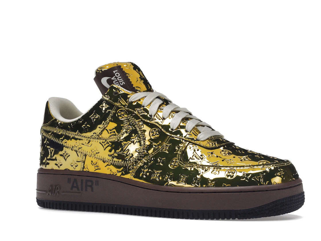 Vue 4 de Louis Vuitton Nike Air Force 1 Low By Virgil Abloh Metallic Gold