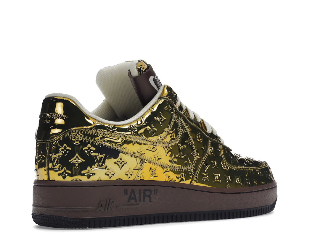 Vue 33 de Louis Vuitton Nike Air Force 1 Low By Virgil Abloh Metallic Gold