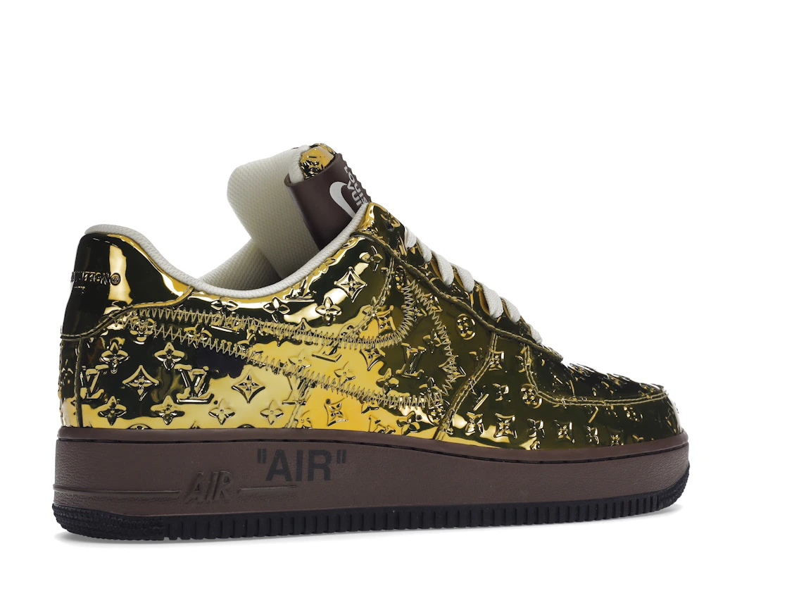 Vue 34 de Louis Vuitton Nike Air Force 1 Low By Virgil Abloh Metallic Gold