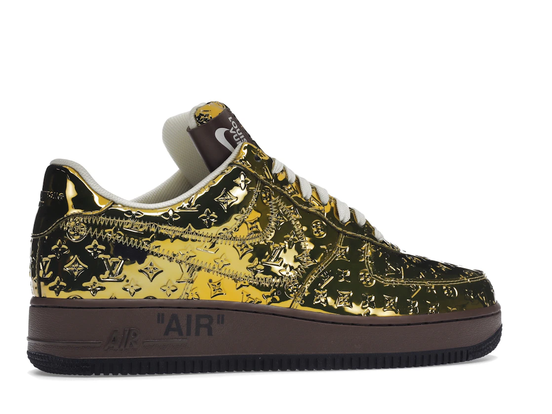 Vue 35 de Louis Vuitton Nike Air Force 1 Low By Virgil Abloh Metallic Gold