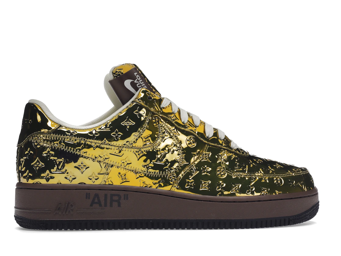 Vue 36 de Louis Vuitton Nike Air Force 1 Low By Virgil Abloh Metallic Gold