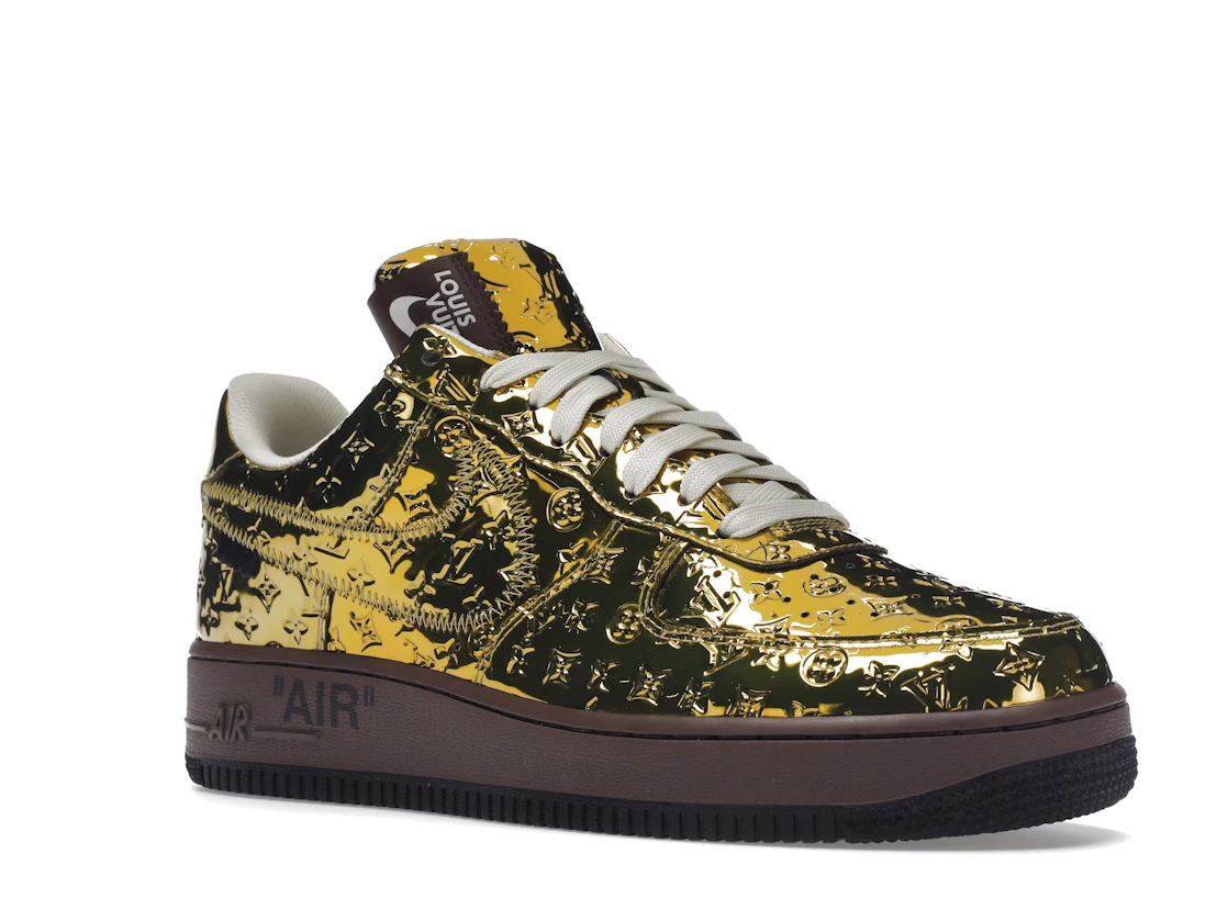 Vue 5 de Louis Vuitton Nike Air Force 1 Low By Virgil Abloh Metallic Gold