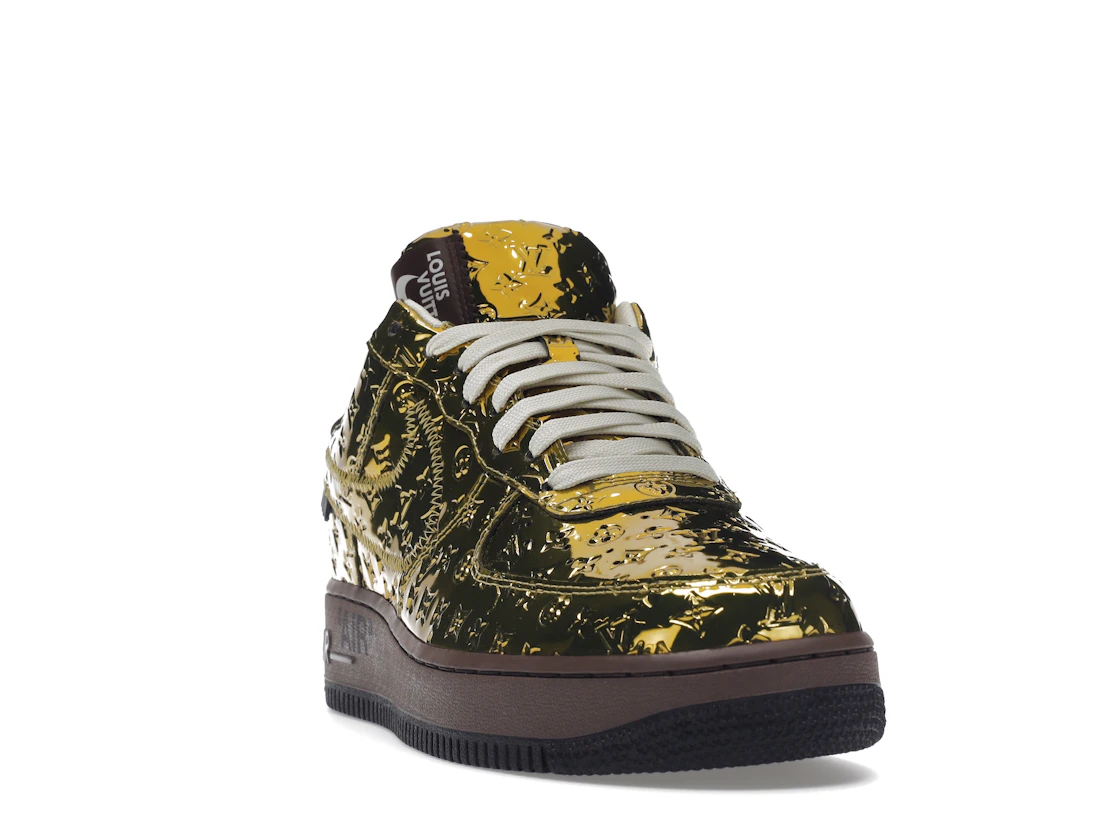 Vue 8 de Louis Vuitton Nike Air Force 1 Low By Virgil Abloh Metallic Gold