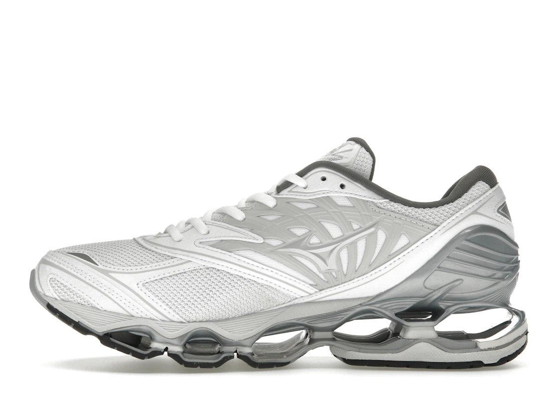 Vue 19 de Mizuno Wave Prophecy LS White Silver Harbor Mist