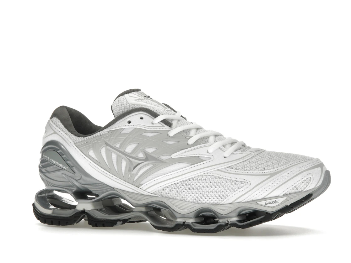 Vue 3 de Mizuno Wave Prophecy LS White Silver Harbor Mist