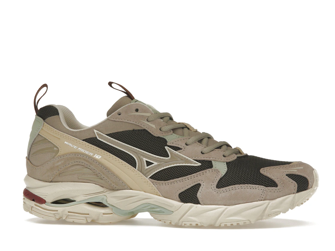 Vue 2 de Mizuno Wave Rider 10 Beluga Vintage Khaki