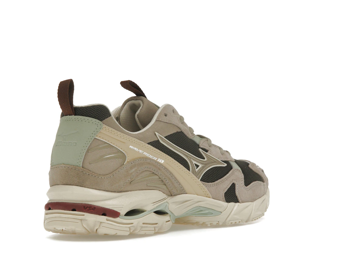 Vue 32 de Mizuno Wave Rider 10 Beluga Vintage Khaki