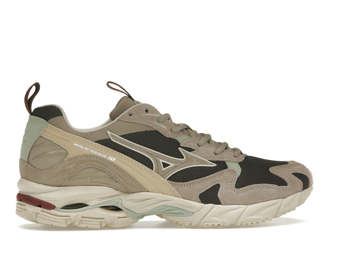 Vue 36 de Mizuno Wave Rider 10 Beluga Vintage Khaki