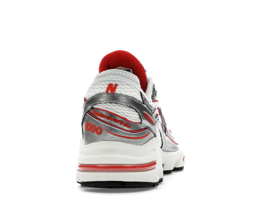 Vue 29 de New Balance 1000 thisisneverthat Metallic Silver Red