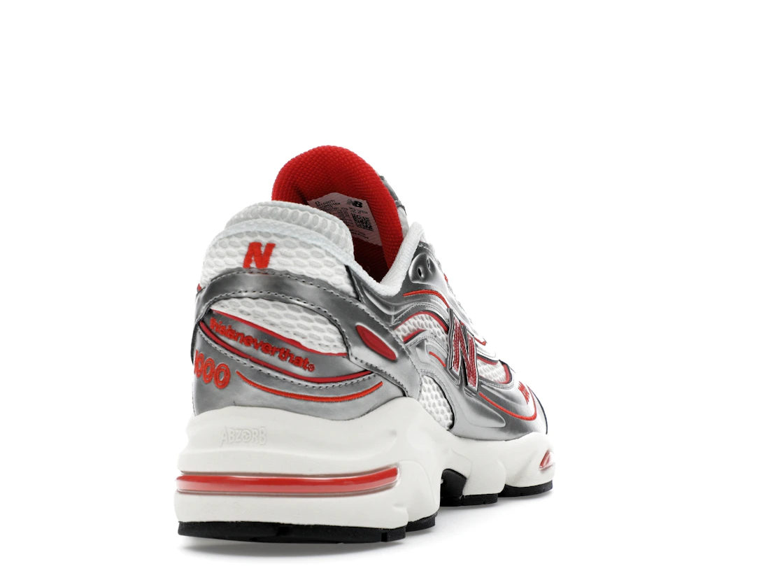 Vue 30 de New Balance 1000 thisisneverthat Metallic Silver Red