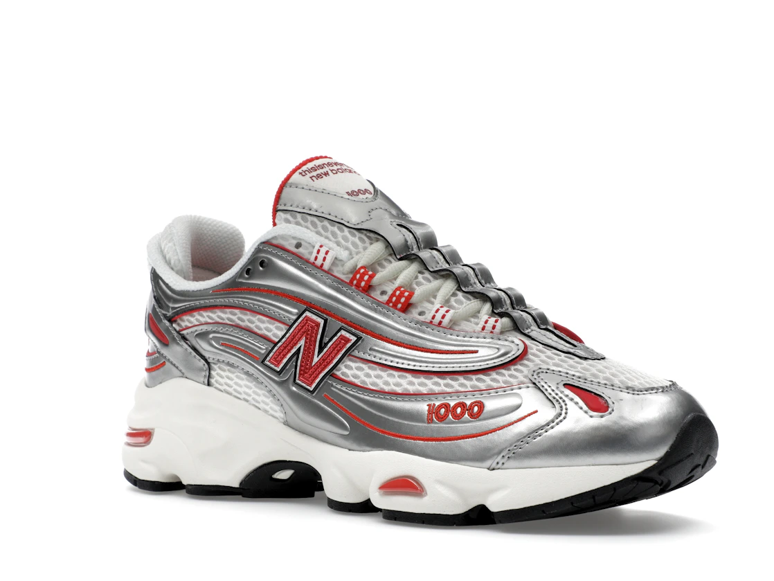 Vue 5 de New Balance 1000 thisisneverthat Metallic Silver Red