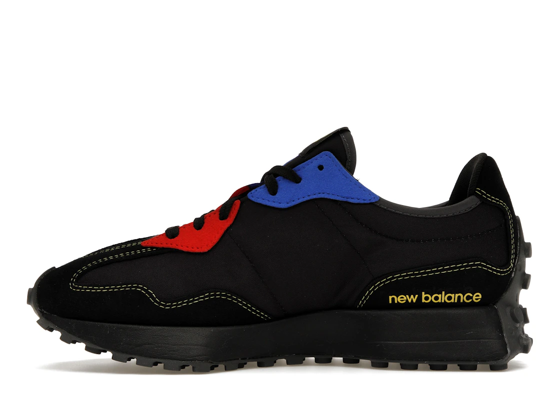 Vue 19 de New Balance 327 Black Yellow Blue Red