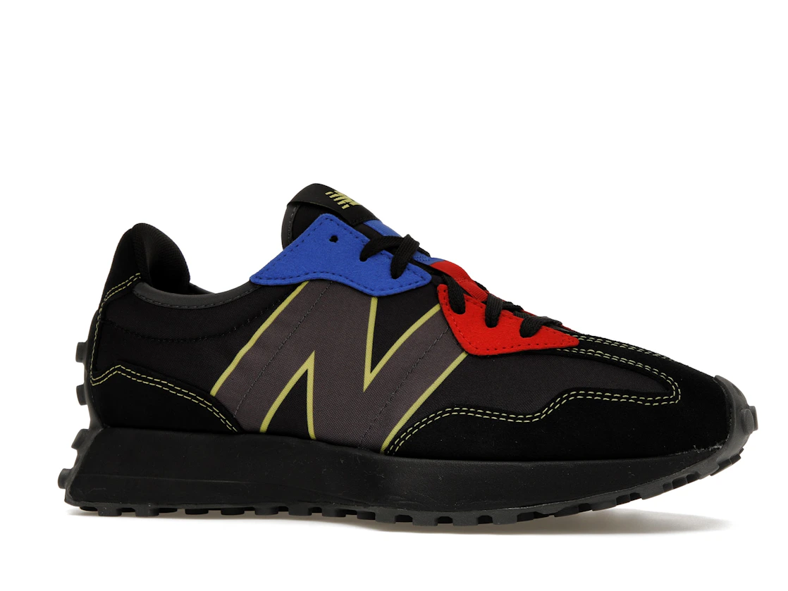 Vue 3 de New Balance 327 Black Yellow Blue Red