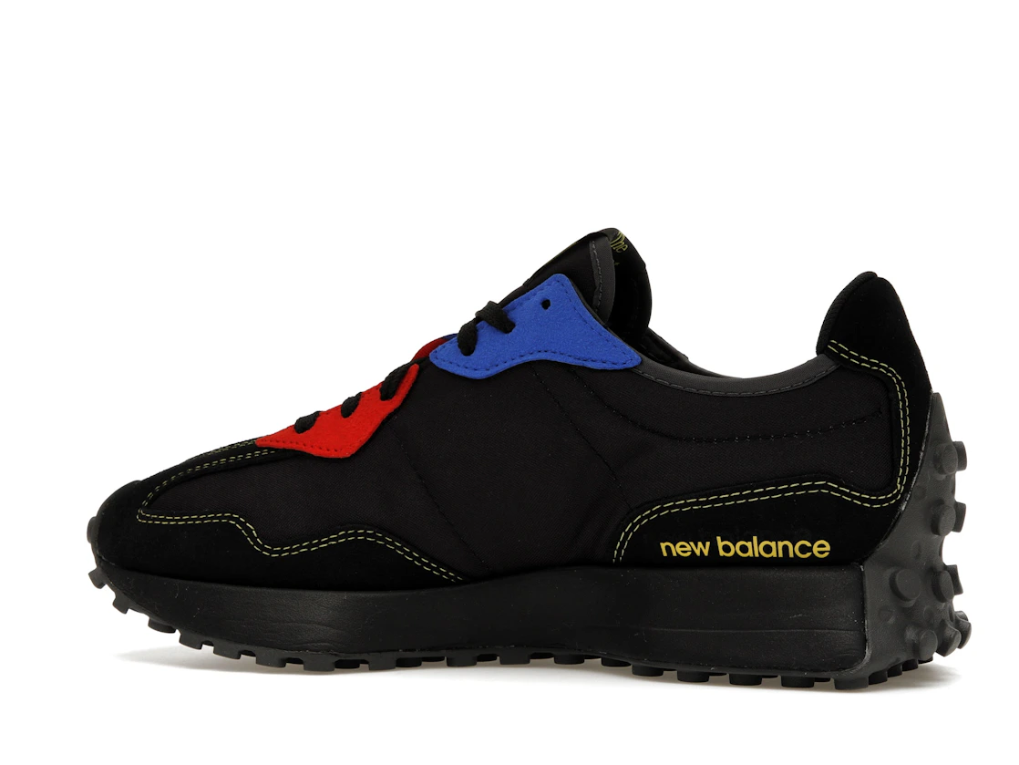 Vue 21 de New Balance 327 Black Yellow Blue Red