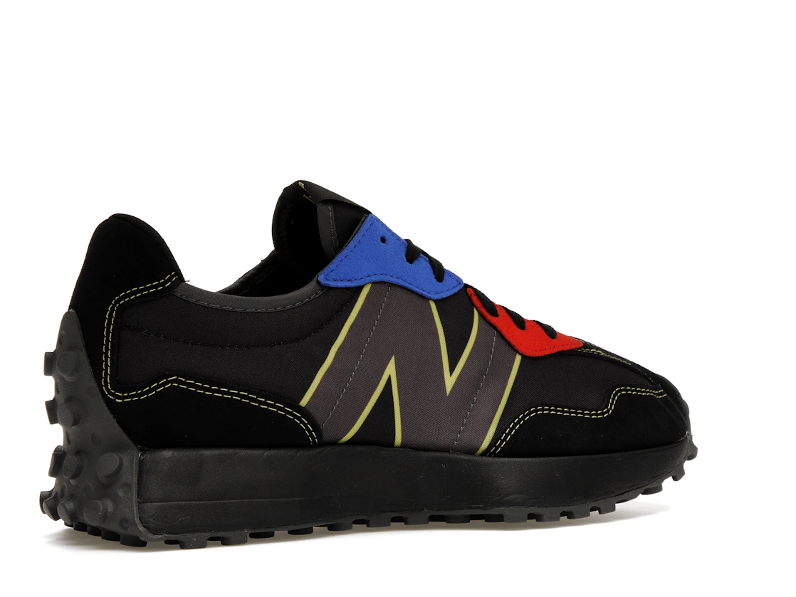 Vue 34 de New Balance 327 Black Yellow Blue Red