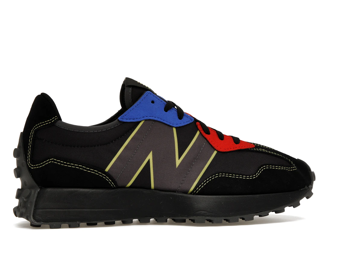 Vue 36 de New Balance 327 Black Yellow Blue Red