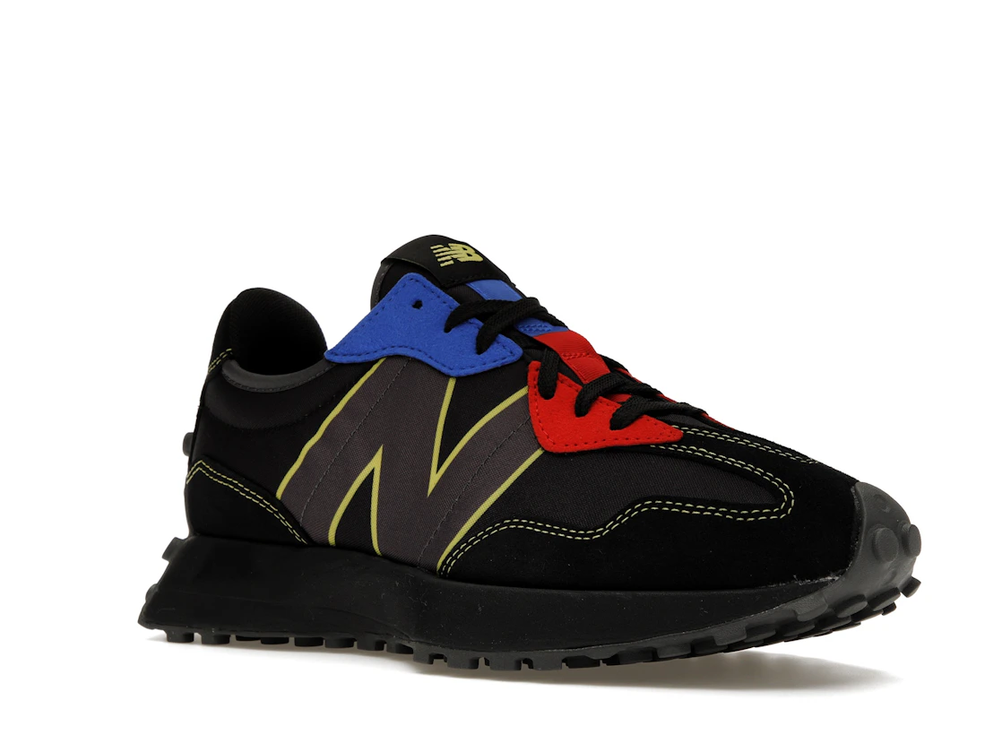 Vue 5 de New Balance 327 Black Yellow Blue Red