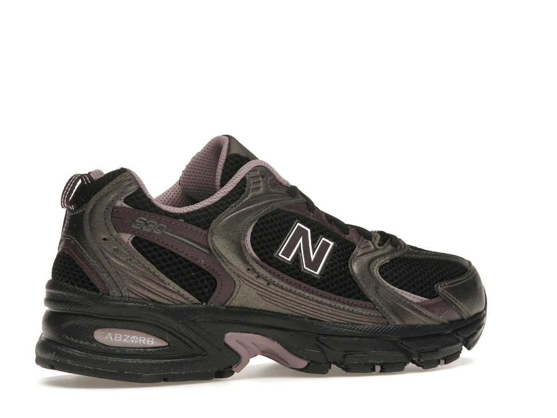 Vue 34 de New Balance 530 Black Metallic Plum Brown