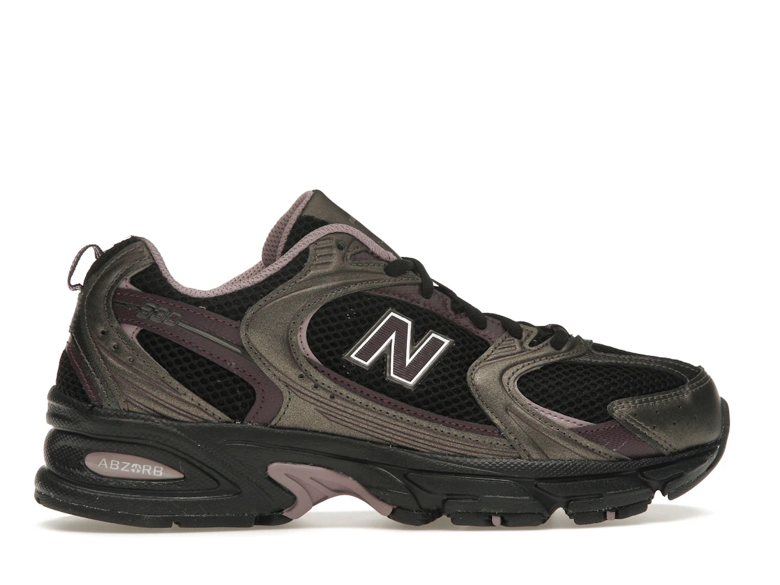Vue 36 de New Balance 530 Black Metallic Plum Brown