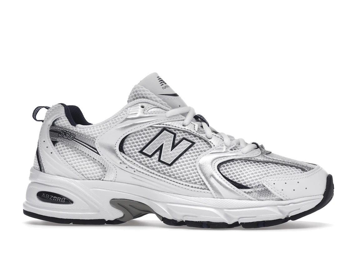 Vue 2 de New Balance 530 White Silver Navy