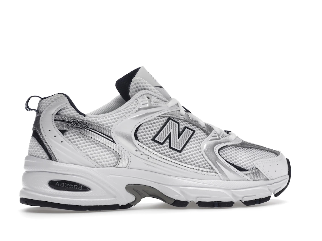Vue 35 de New Balance 530 White Silver Navy