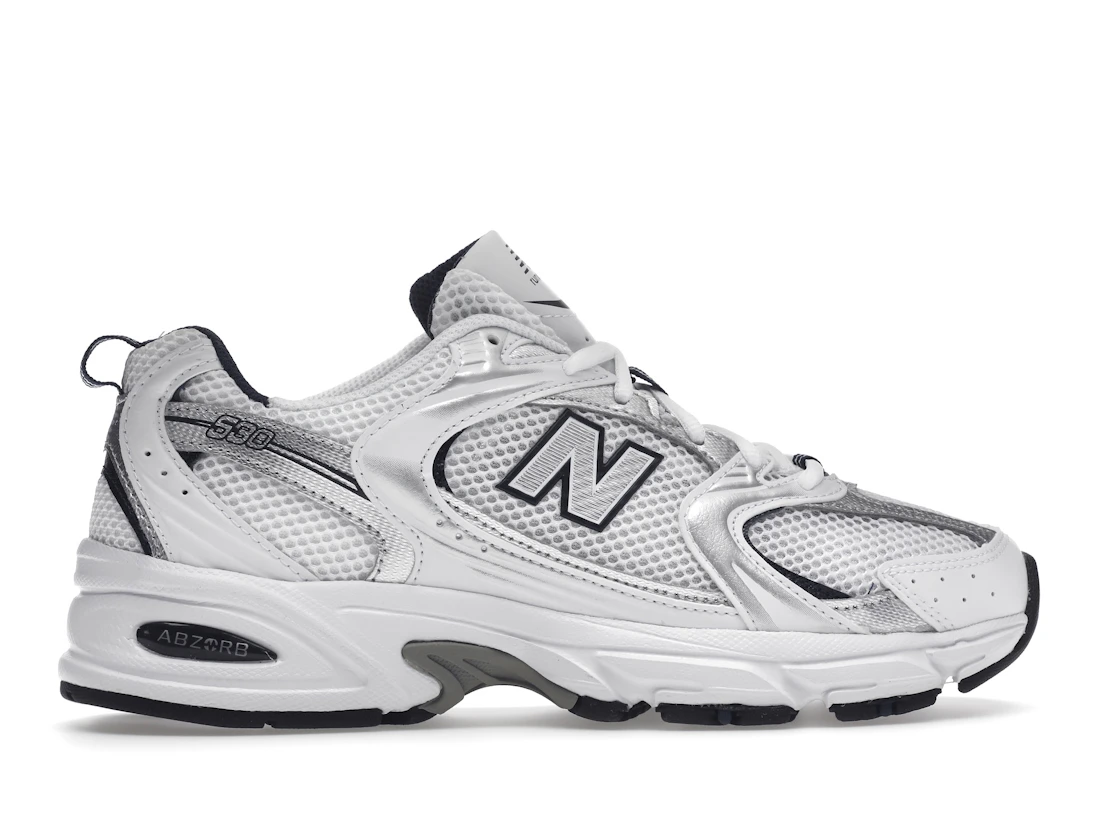 Vue 36 de New Balance 530 White Silver Navy
