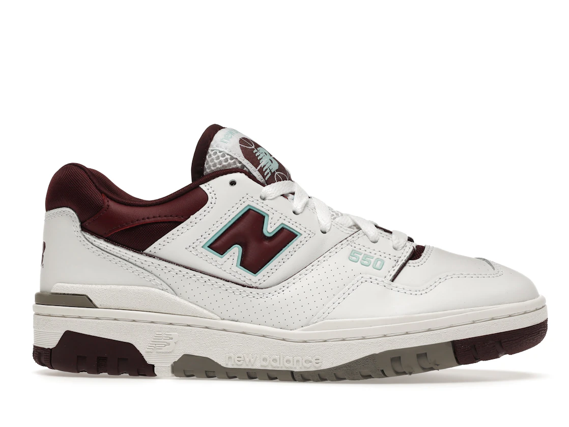 Vue 2 de New Balance 550 Burgundy Cyan