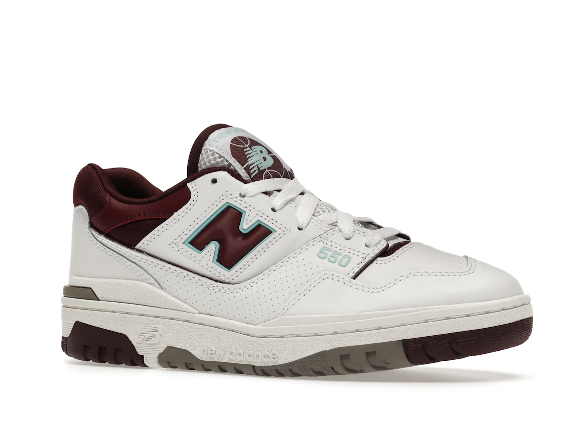 Vue 4 de New Balance 550 Burgundy Cyan