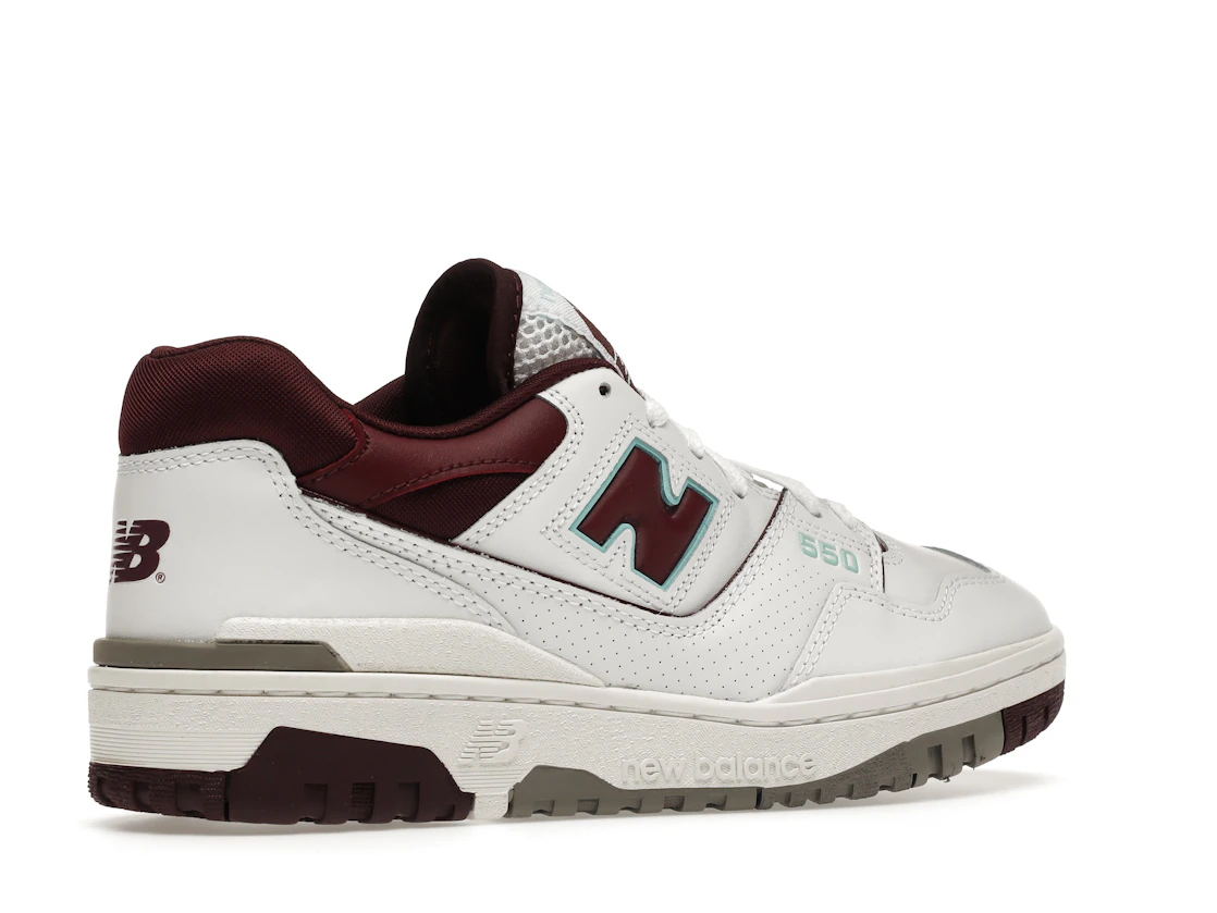Vue 34 de New Balance 550 Burgundy Cyan