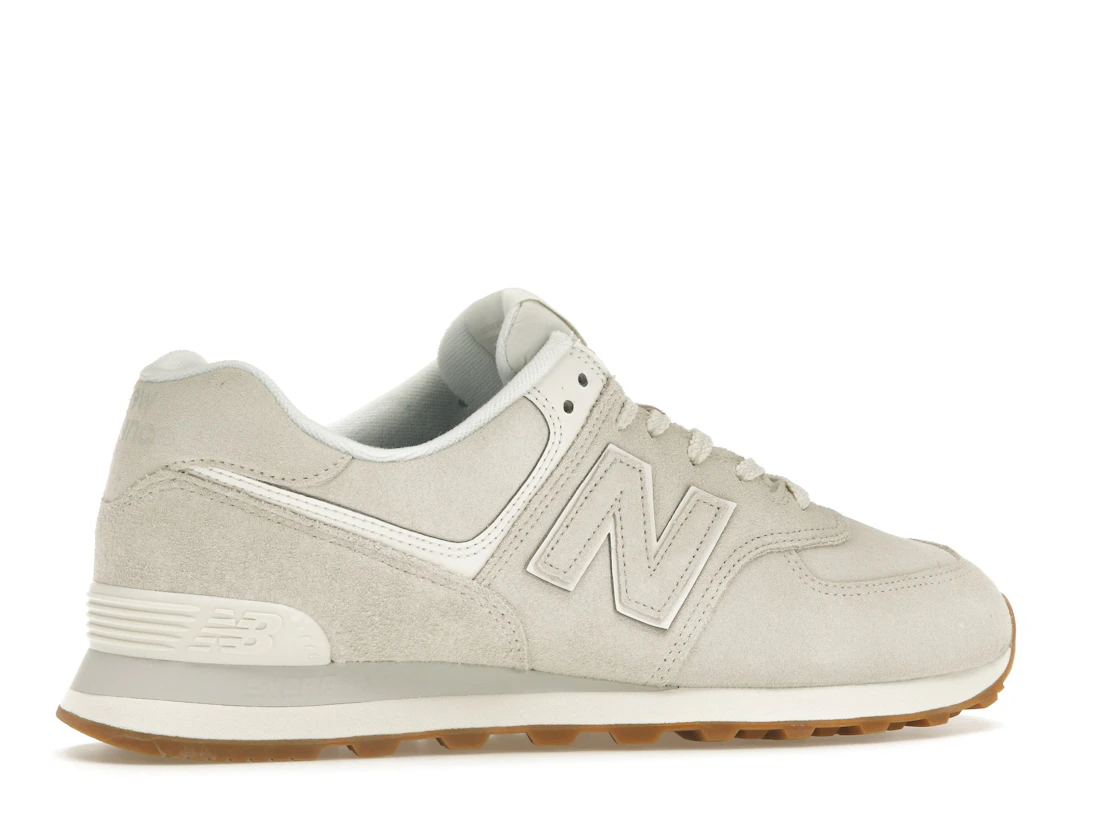 Vue 35 de New Balance 574 White Tan