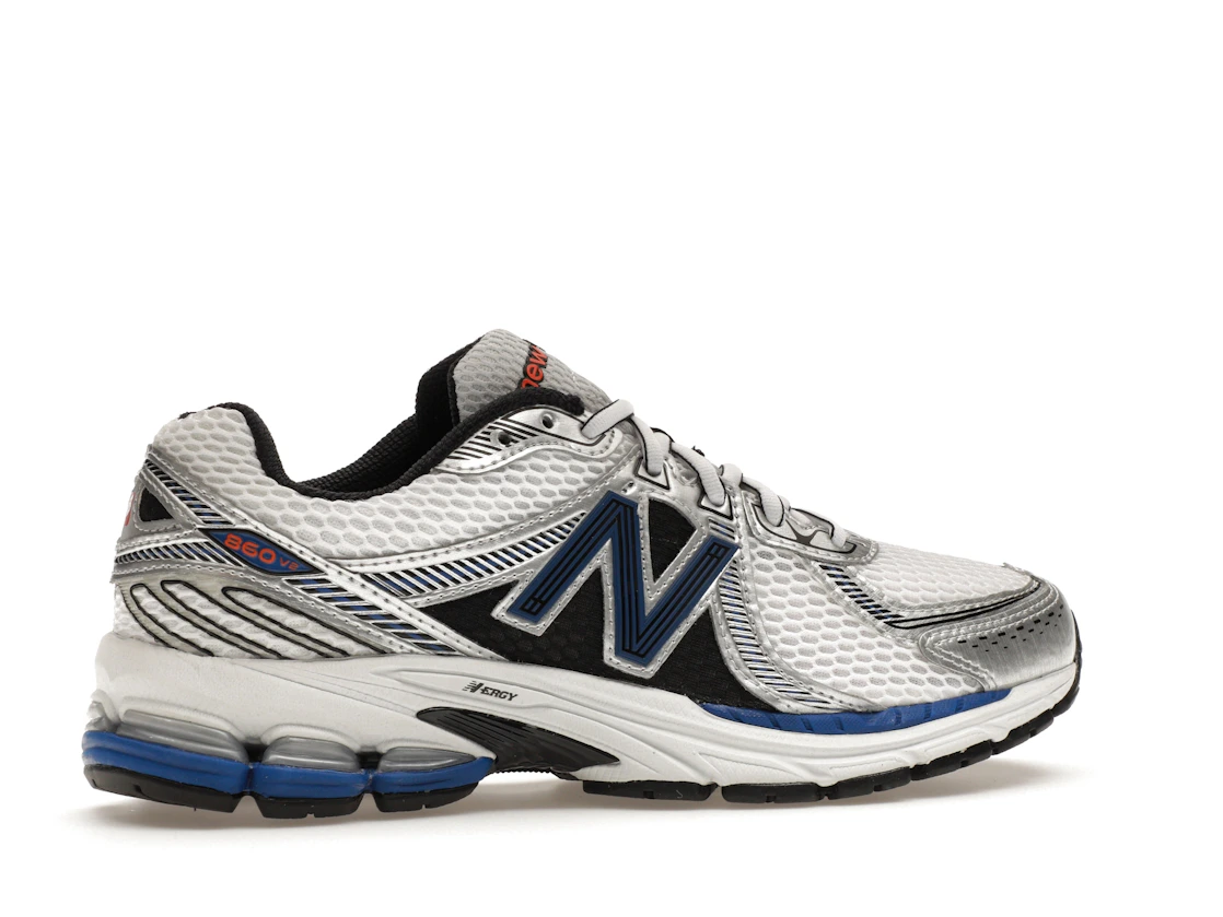 Vue 35 de New Balance 860v2 White Team Royal Silver