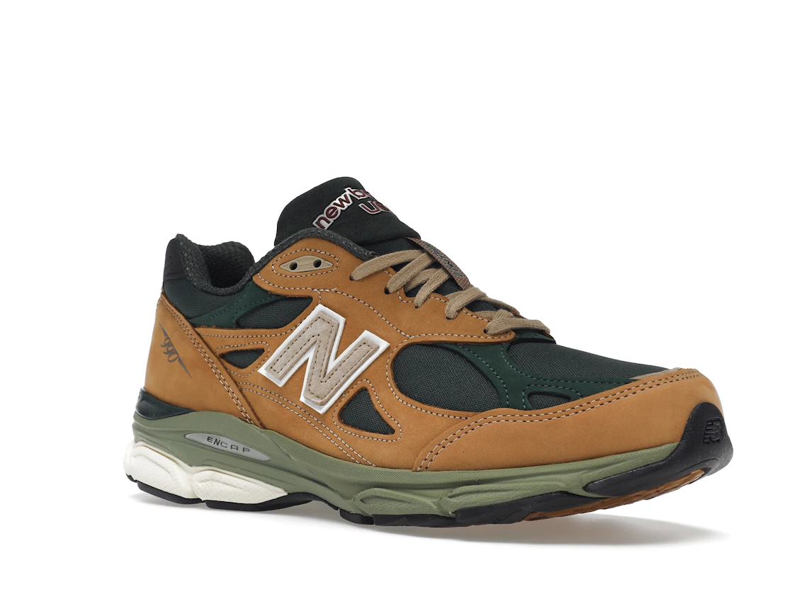 Vue 5 de New Balance 990v3 MiUSA Tan Green