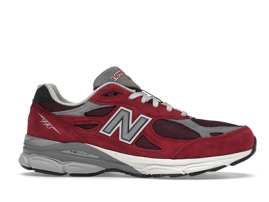 Vue 2 de New Balance 990v3 MiUSA Teddy Santis Scarlet