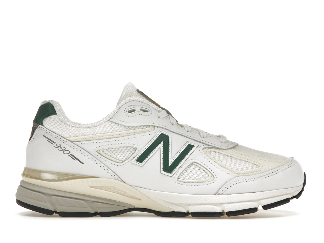 Vue 1 de New Balance 990v4 MiUSA White Green
