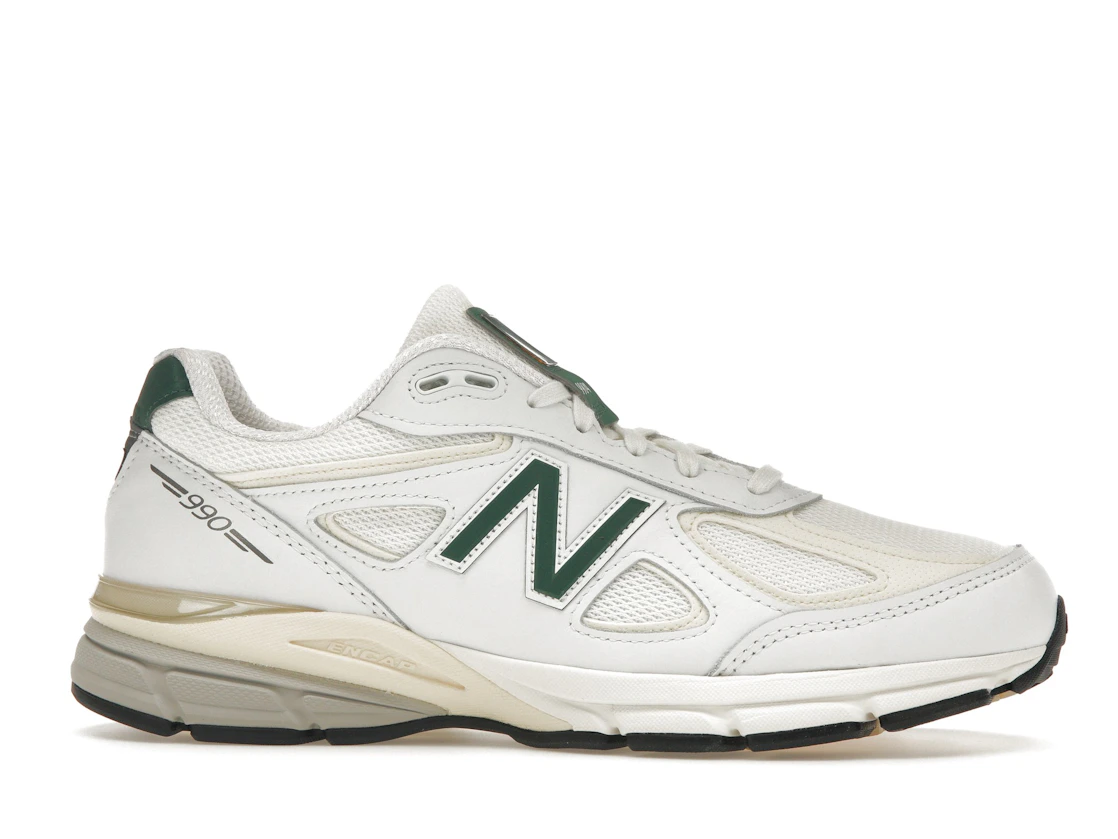 Vue 2 de New Balance 990v4 MiUSA White Green