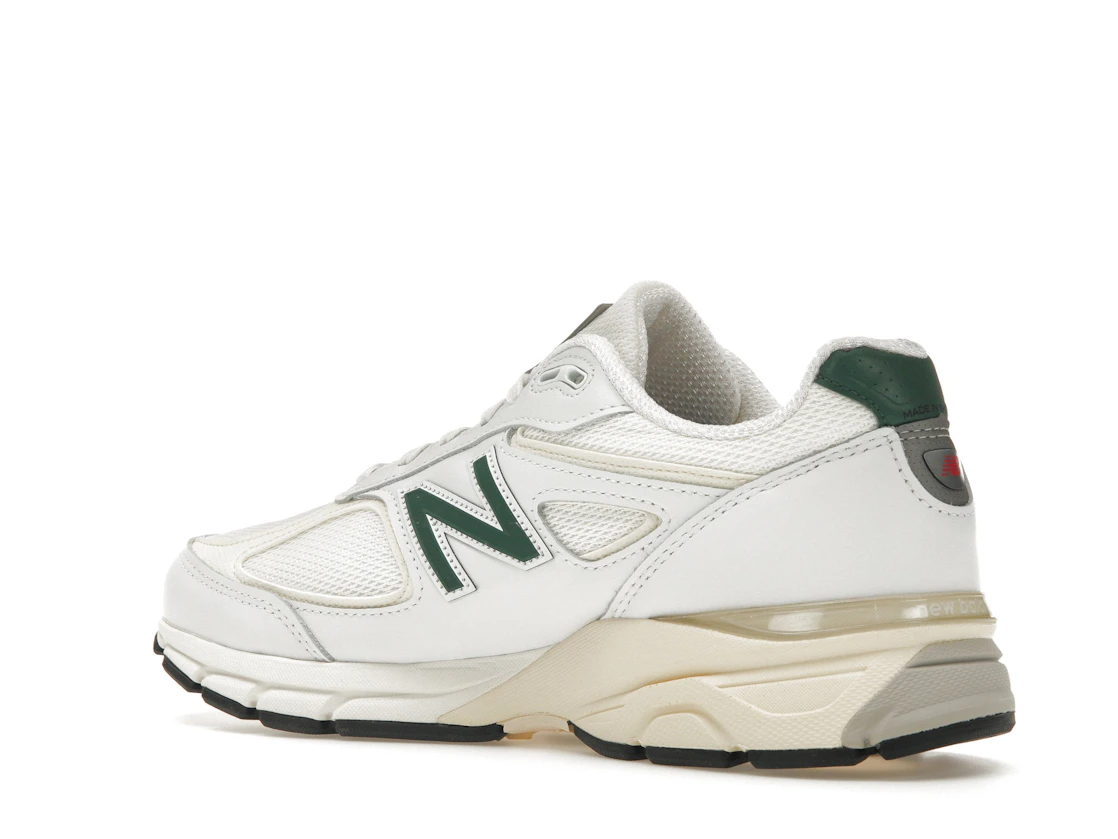 Vue 23 de New Balance 990v4 MiUSA White Green