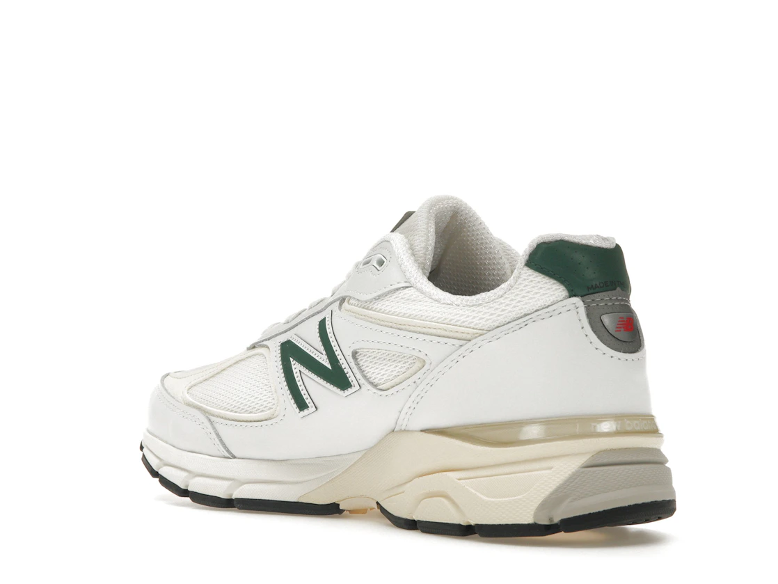Vue 24 de New Balance 990v4 MiUSA White Green