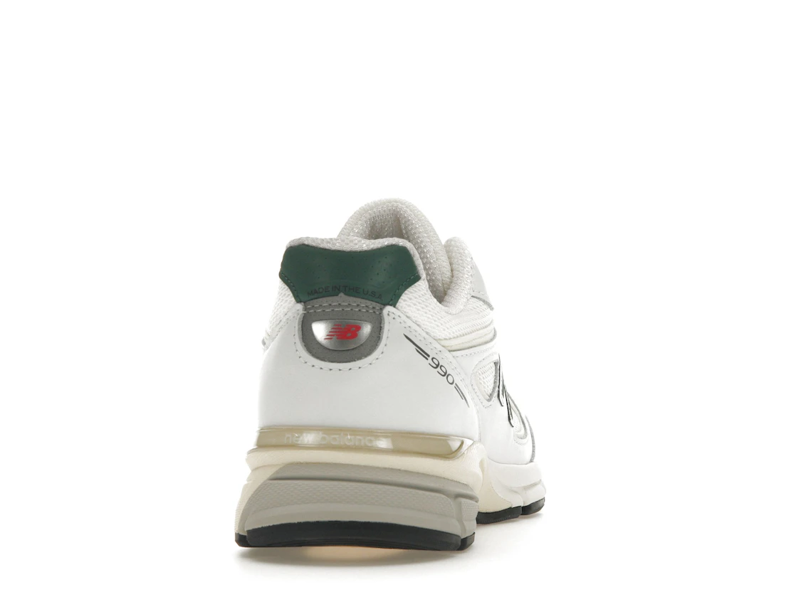Vue 29 de New Balance 990v4 MiUSA White Green